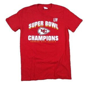 Kansas City Chiefs T Shirt Mens M Red Super Bowl LIV Champions Football NFL
